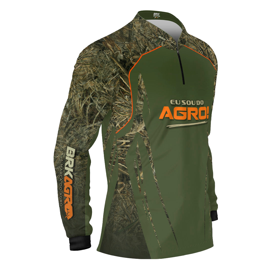 Camisa Agro Brk Eu Sou Do Agro Real Tree com Proteção Solar UV50+ - Brk Agro