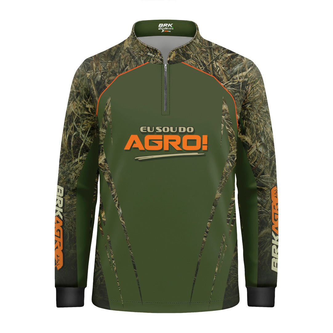Camisa Agro Infantil Brk Eu Sou Do Agro Real Tree com Proteção Solar UV50+ - Brk Agro