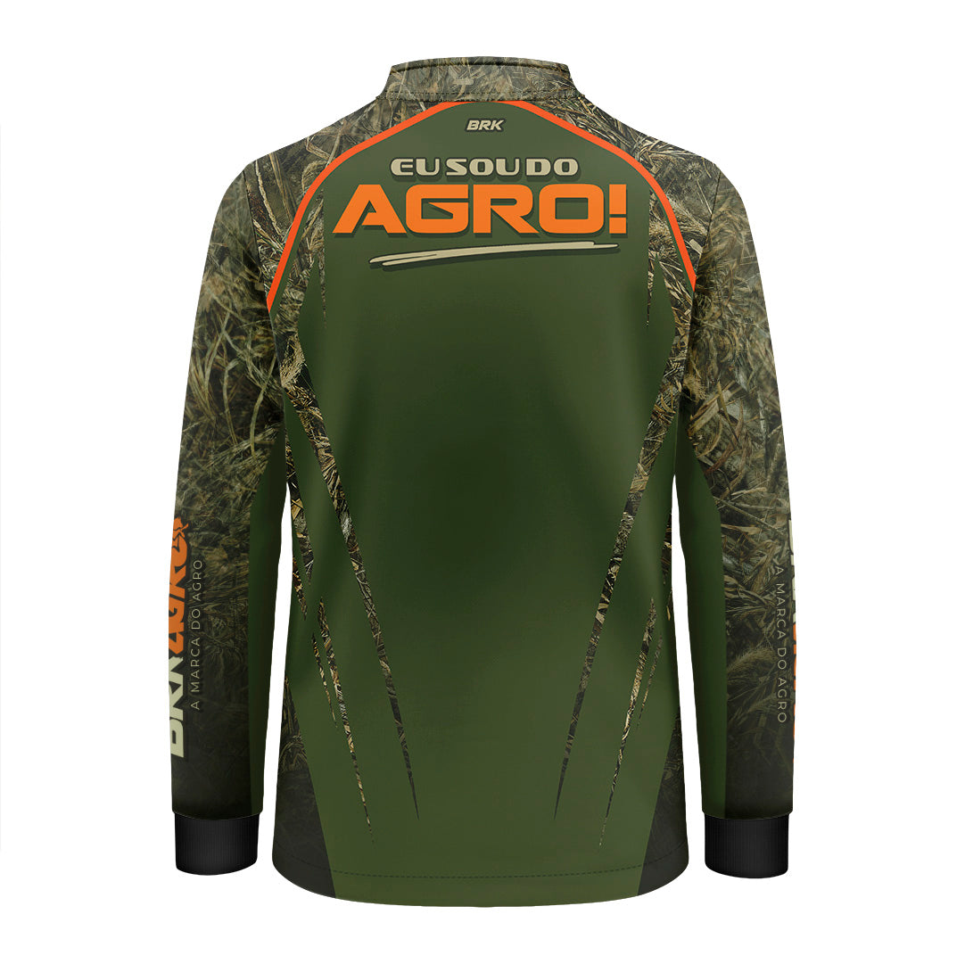 Camisa Agro Infantil Brk Eu Sou Do Agro Real Tree com Proteção Solar UV50+ - Brk Agro
