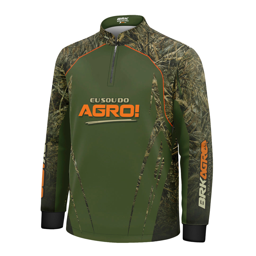 Camisa Agro Infantil Brk Eu Sou Do Agro Real Tree com Proteção Solar UV50+ - Brk Agro
