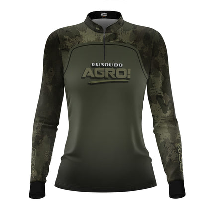 Camisa UV50 Agro Feminina Brk Eu Sou do Agro Básicas Long Horn - Brk Agro