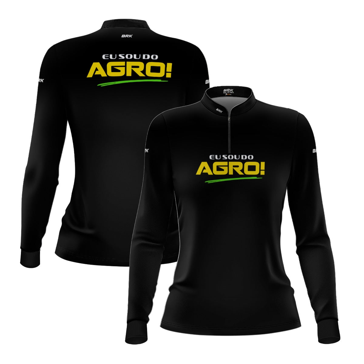 Camisa UV50 Agro Feminina Brk Eu Sou do Agro Preta Básica - Brk Agro