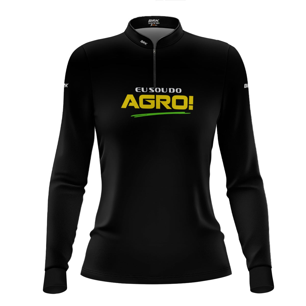 Camisa UV50 Agro Feminina Brk Eu Sou do Agro Preta Básica - Brk Agro
