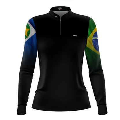 Camisa Agro Feminina Brk Mato Grosso Brasil com Proteção UV50 - Brk Agro