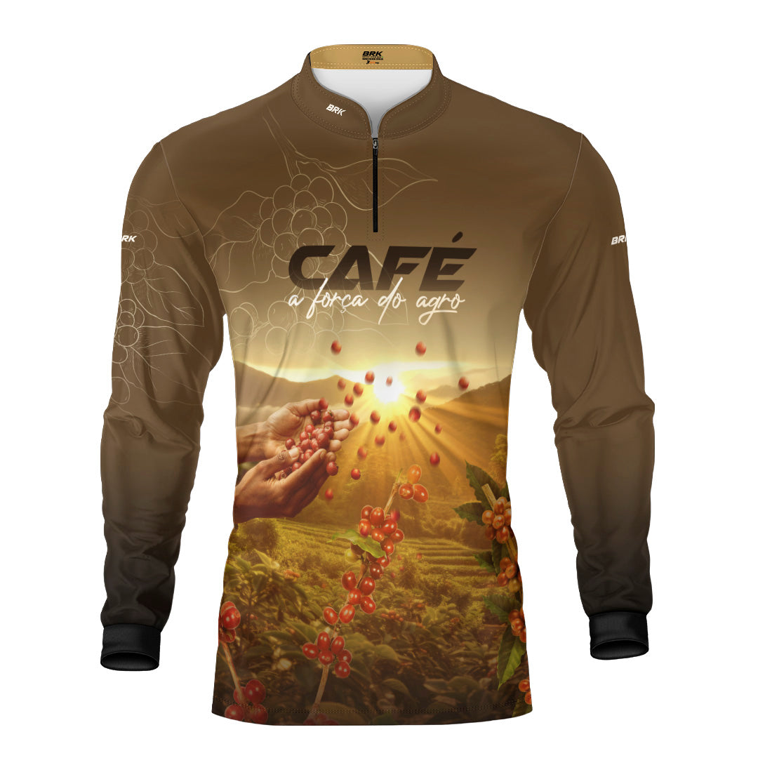 Camisa Agro Brk Café A Força do Agro com Proteção Solar UV50+ - Brk Agro