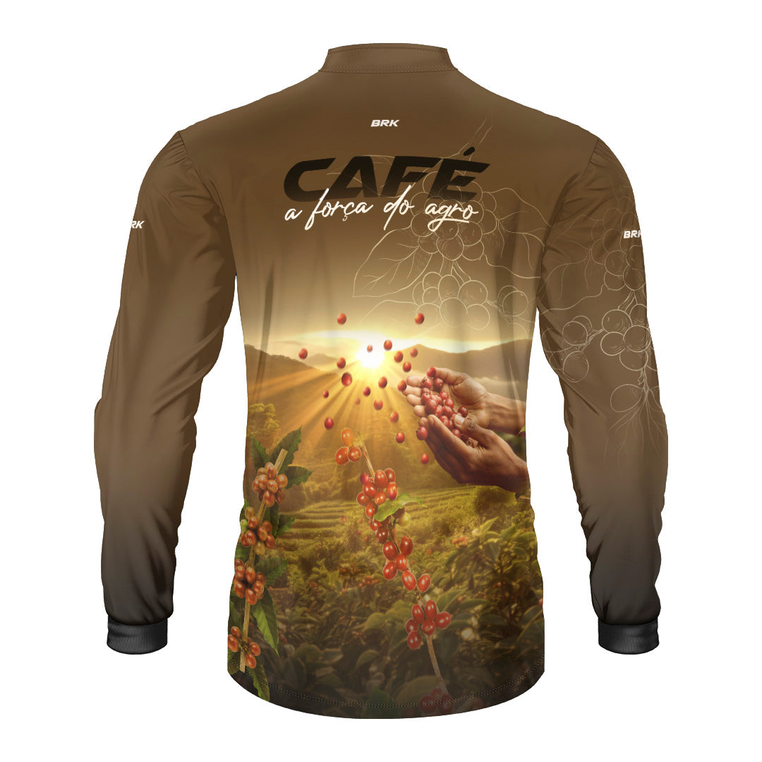 Camisa Agro Brk Café A Força do Agro com Proteção Solar UV50+ - Brk Agro