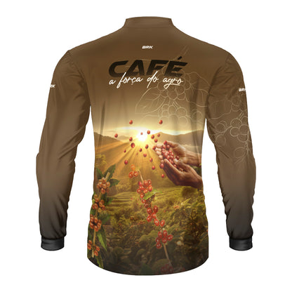 Camisa Agro Brk Café A Força do Agro com Proteção Solar UV50+ - Brk Agro