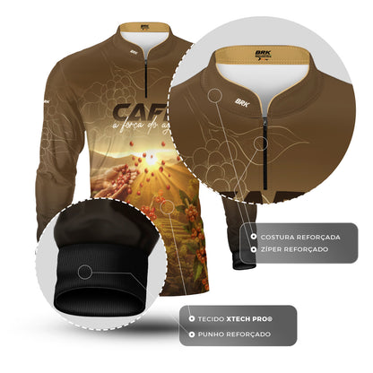 Camisa Agro Brk Café A Força do Agro com Proteção Solar UV50+ - Brk Agro