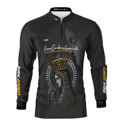 Camisa Agro Brk Preta Padroeira com Proteção UV50 - Brk Agro