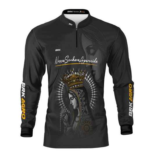 Camisa Agro Brk Preta Padroeira com Proteção UV50 - Brk Agro