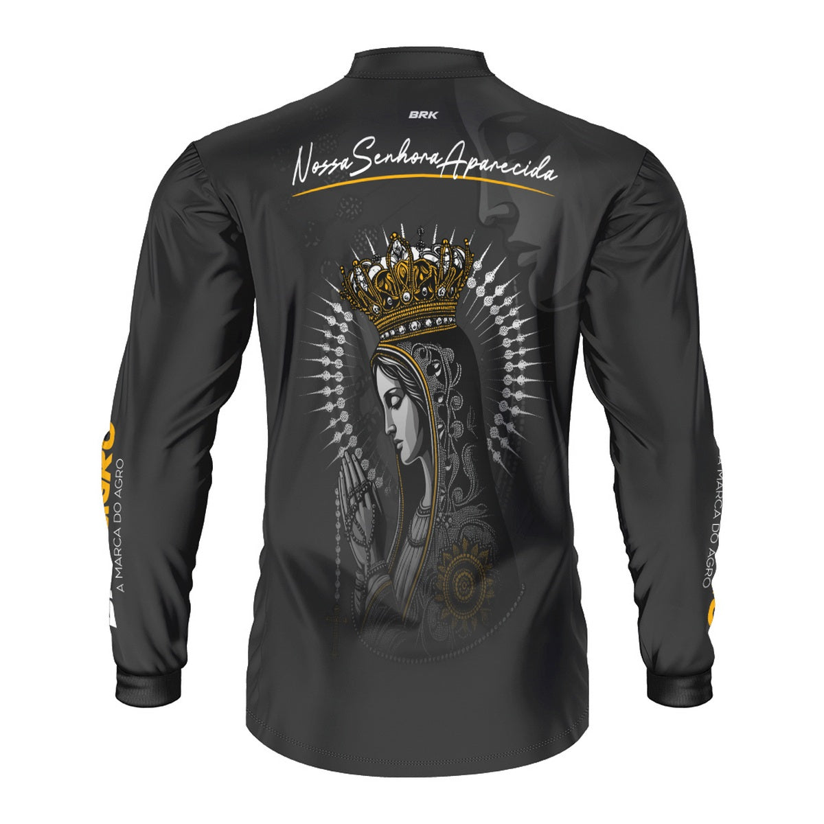 Camisa Agro Brk Preta Padroeira com Proteção UV50 - Brk Agro