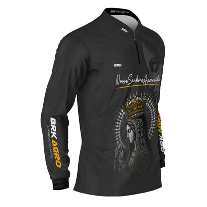 Camisa Agro Brk Preta Padroeira com Proteção UV50 - Brk Agro
