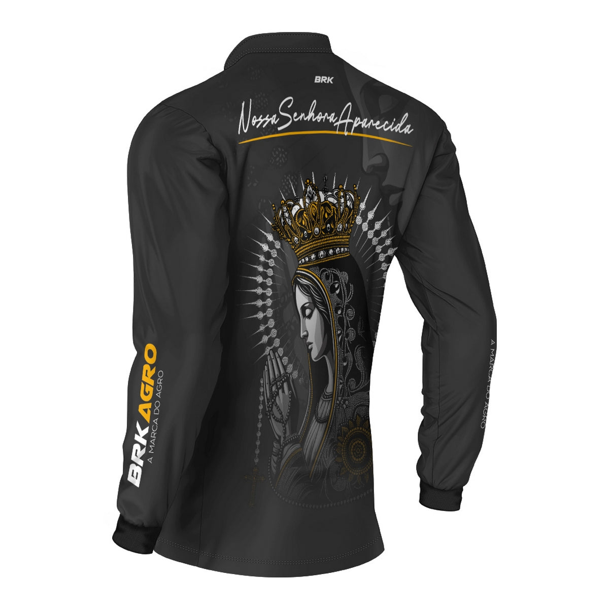 Camisa Agro Brk Preta Padroeira com Proteção UV50 - Brk Agro