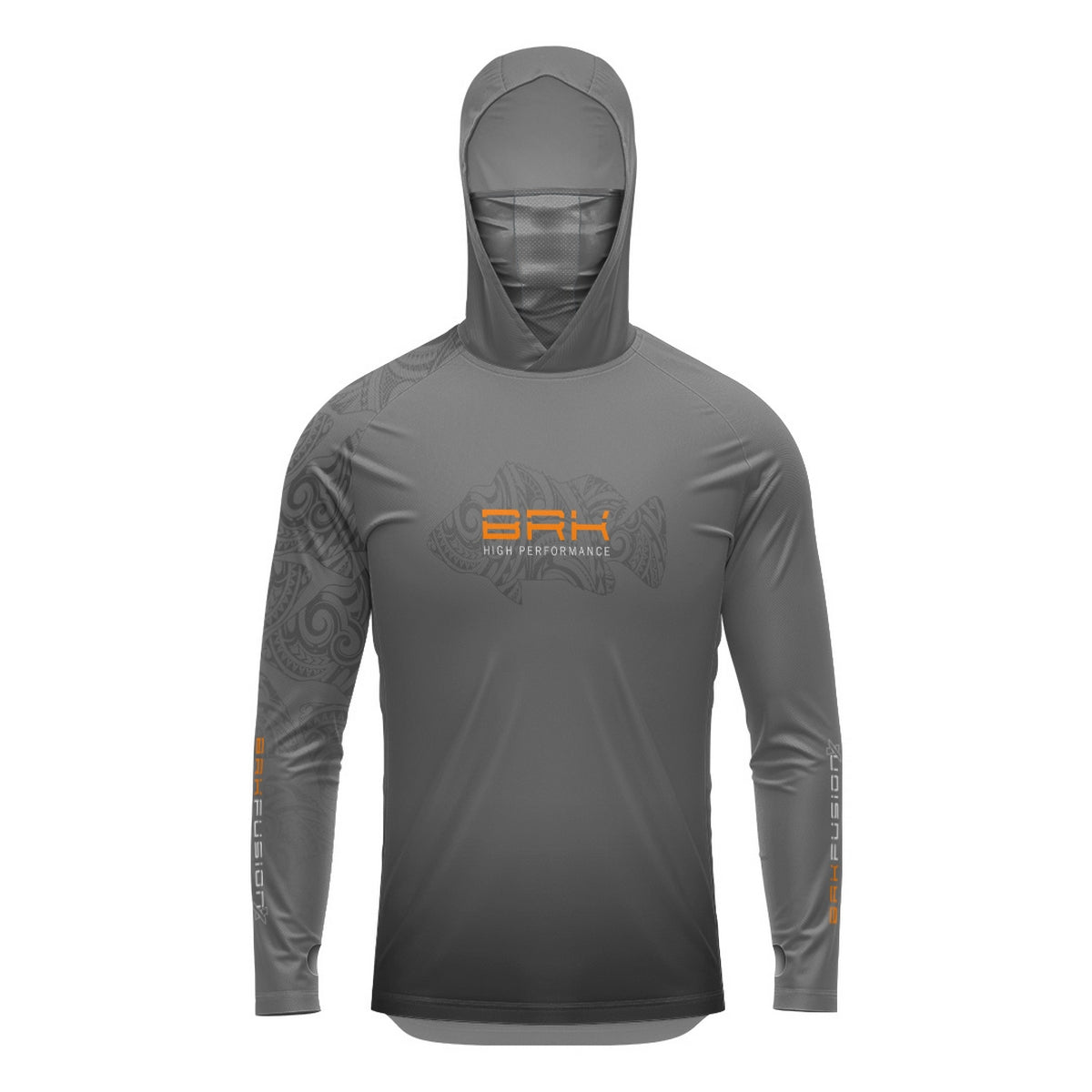 Camisa FusionX Maori Cinza Tucunaré Tribal BRK com Proteção Solar UV50+ - Brk Agro