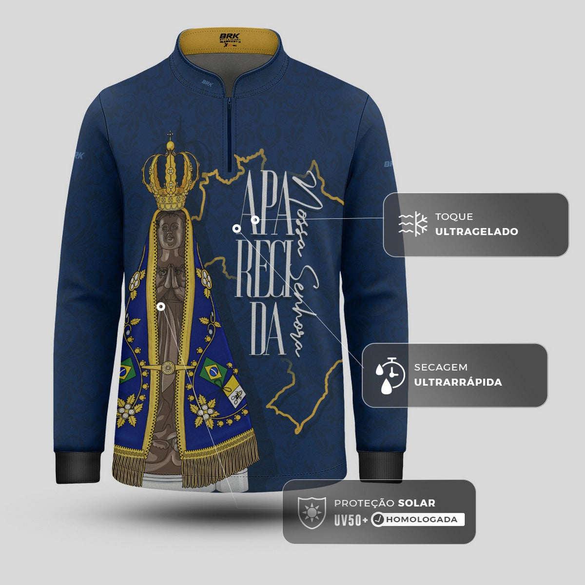 Camisa Agro Infantil Brk Nossa Senhora Aparecida com Proteção UV50 - Brk Agro