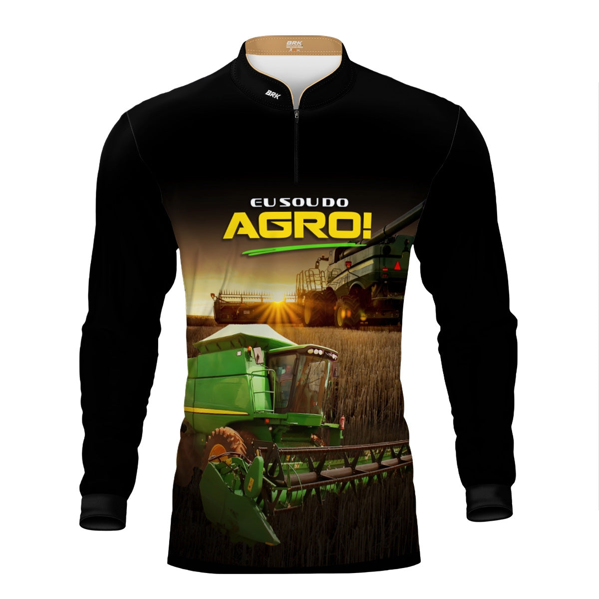 Camisa Agro Brk Eu Sou do Agro Colheitadeira com Proteção UV50 - Brk Agro