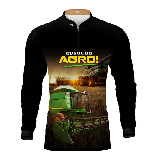 Camisa Agro Brk Eu Sou do Agro Colheitadeira com Proteção UV50 - Brk Agro
