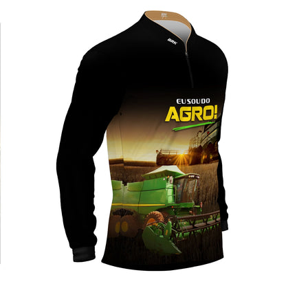 Camisa Agro Brk Eu Sou do Agro Colheitadeira com Proteção UV50 - Brk Agro