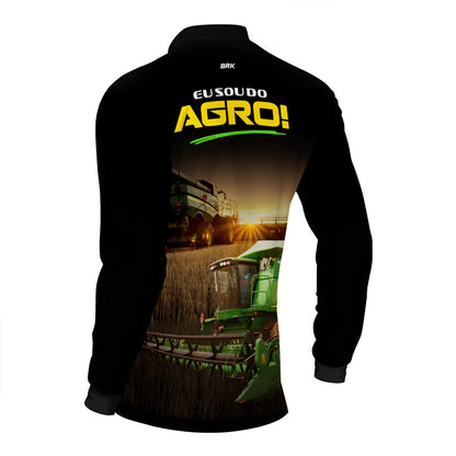 Camisa Agro Brk Eu Sou do Agro Colheitadeira com Proteção UV50 - Brk Agro