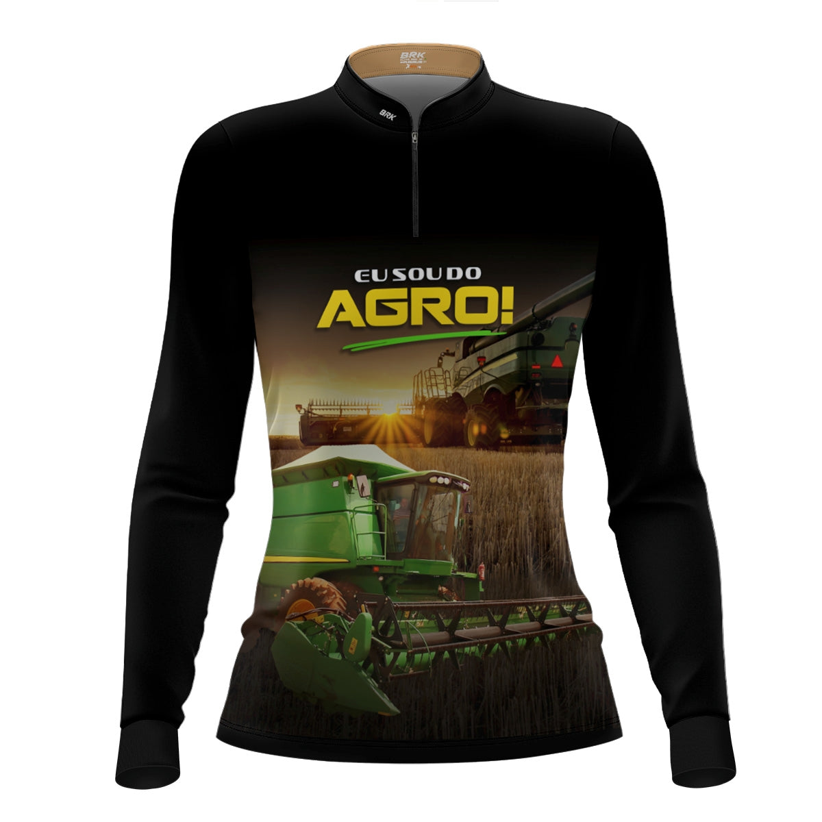 Camisa Agro Feminina Brk Eu Sou do Agro Colheitadeira com Proteção UV50 - Brk Agro
