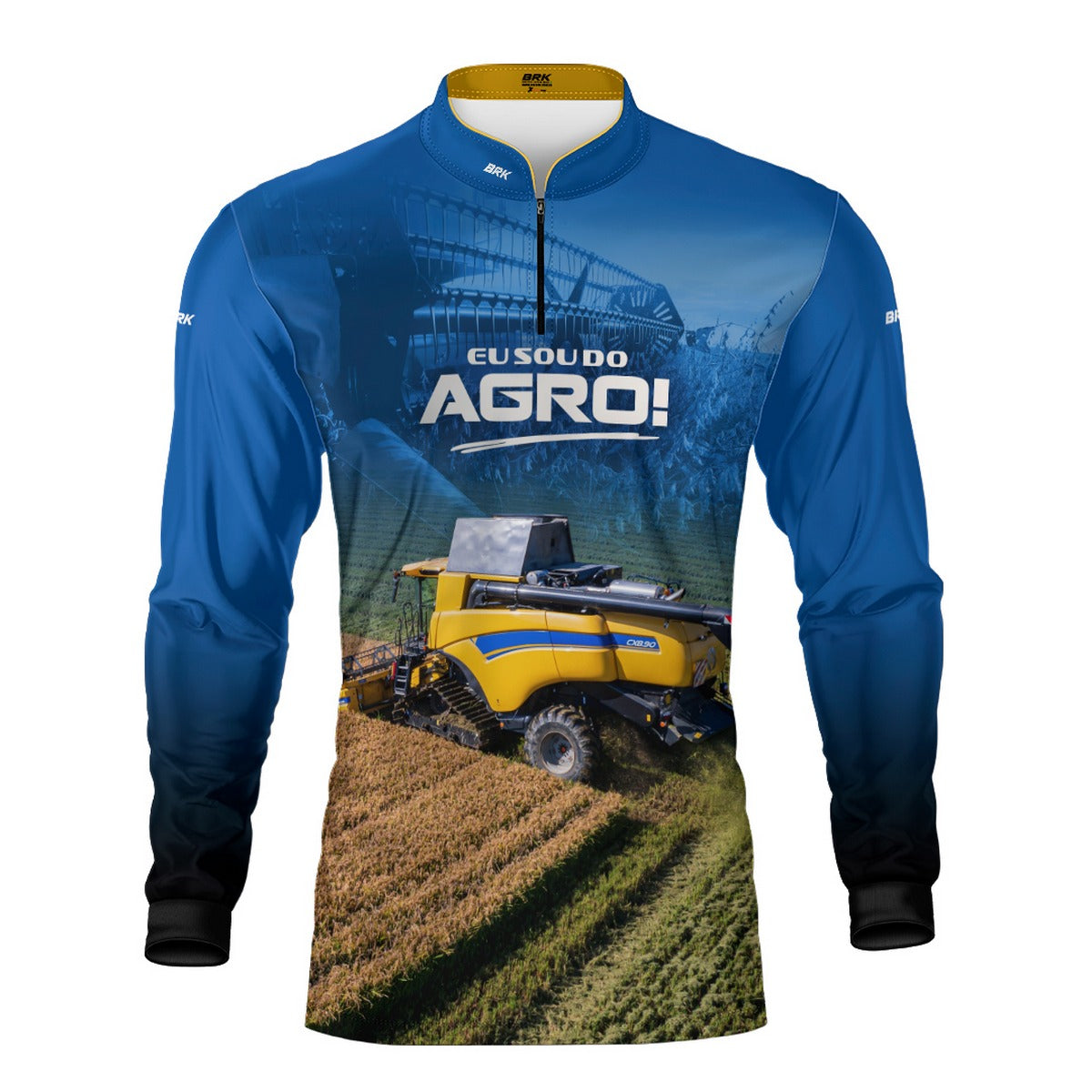 Camisa Agro Brk Eu Sou do Agro Colheitadeira Duplo Rotor com Proteção UV50 - Brk Agro