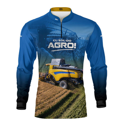Camisa Agro Brk Eu Sou do Agro Colheitadeira Duplo Rotor com Proteção UV50 - Brk Agro