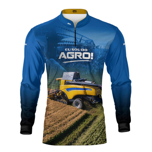 Camisa Agro Brk Eu Sou do Agro Colheitadeira Duplo Rotor com Proteção UV50 - Brk Agro