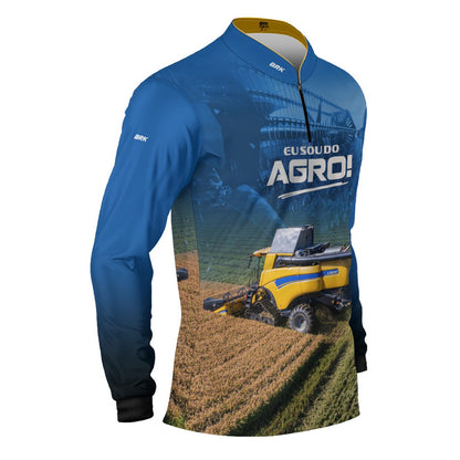 Camisa Agro Brk Eu Sou do Agro Colheitadeira Duplo Rotor com Proteção UV50 - Brk Agro