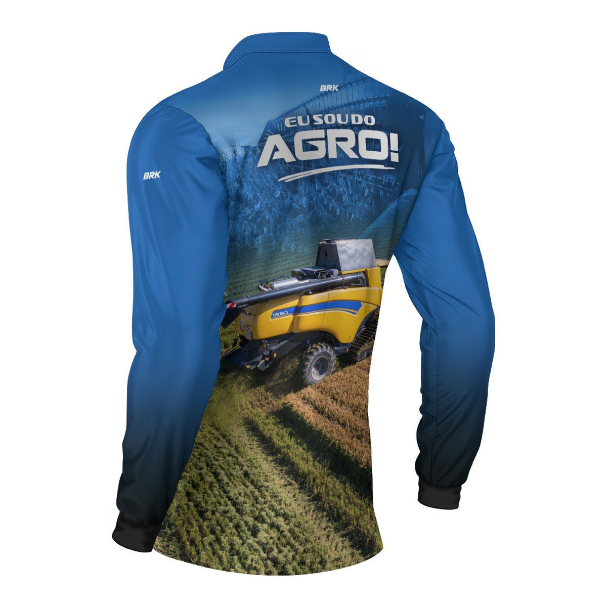 Camisa Agro Brk Eu Sou do Agro Colheitadeira Duplo Rotor com Proteção UV50 - Brk Agro