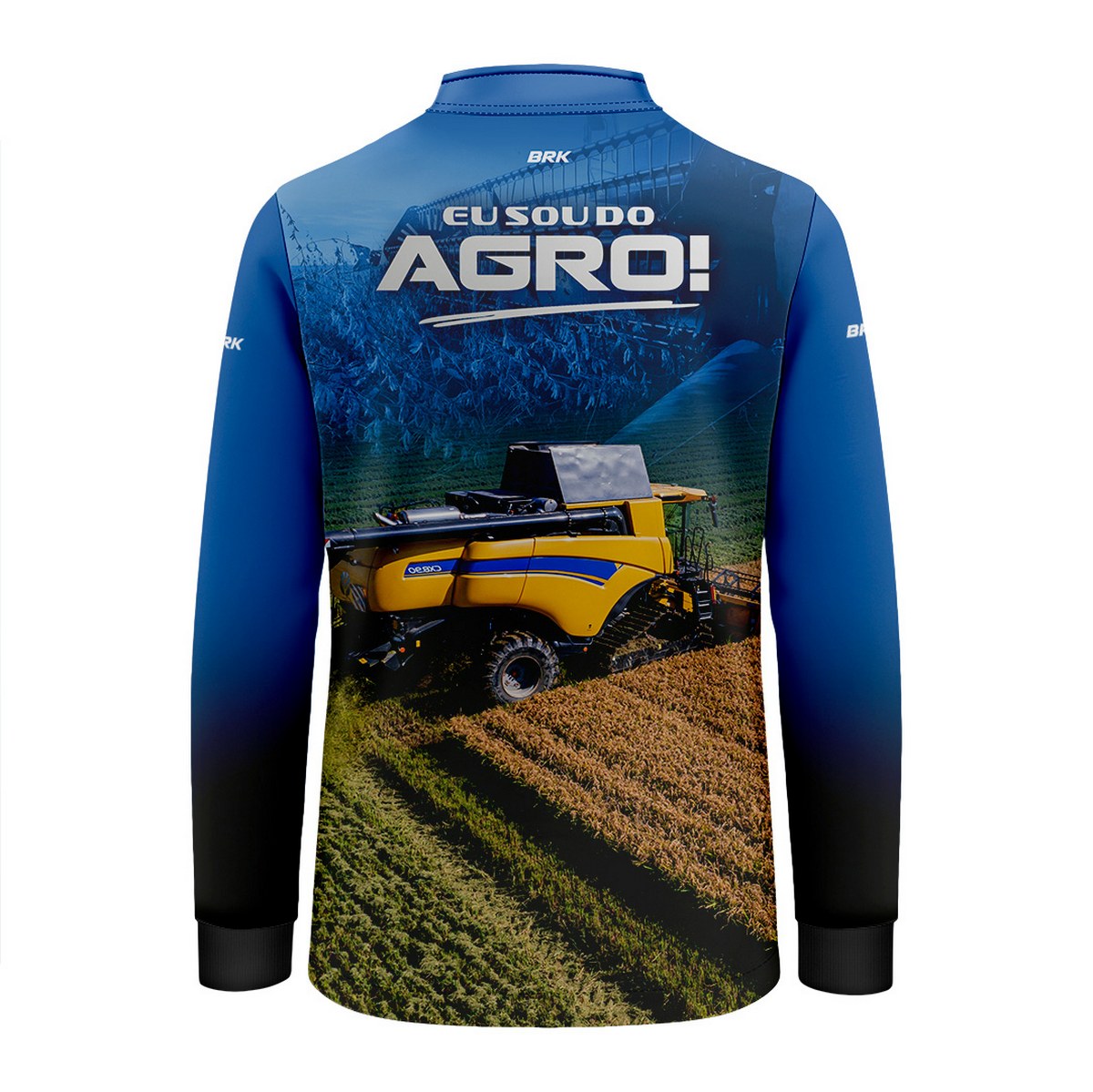 Camisa Agro Infantil Brk Eu Sou do Agro Colheitadeira Duplo Rotor com Proteção UV50 - Brk Agro