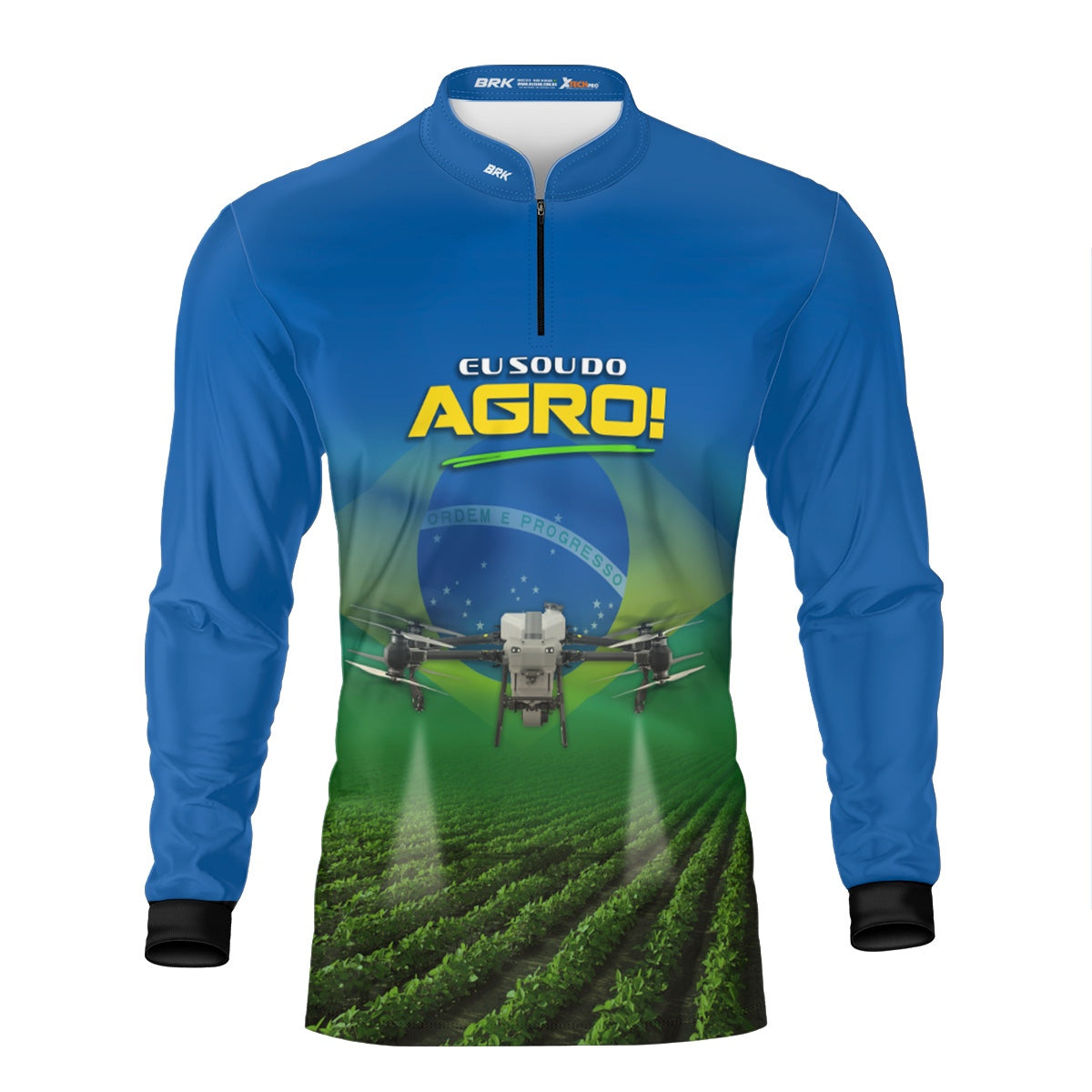 Camisa Agro Brk Eu Sou do Agro Drone Agrícola Brasil com Proteção UV50 - Brk Agro
