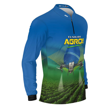 Camisa Agro Brk Eu Sou do Agro Drone Agrícola Brasil com Proteção UV50 - Brk Agro