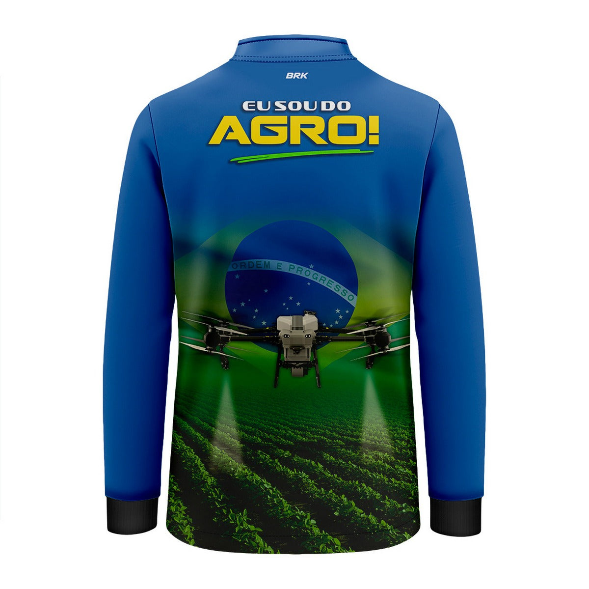 Camisa Agro Infantil Brk Eu Sou do Agro Drone Agrícola Brasil com Proteção UV50 - Brk Agro