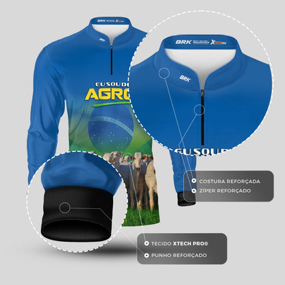 Camisa Agro Brk Eu Sou do Agro Gado com Proteção UV50 - Brk Agro