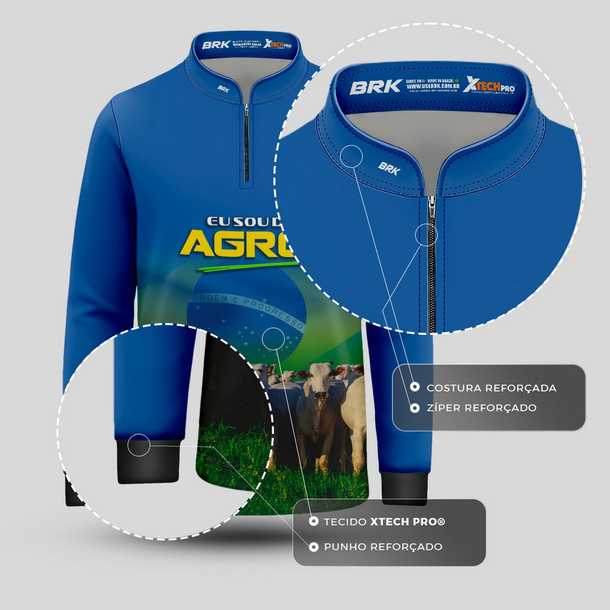 Camisa Agro Infantil Brk Eu Sou do Agro Gado com Proteção UV50 - Brk Agro