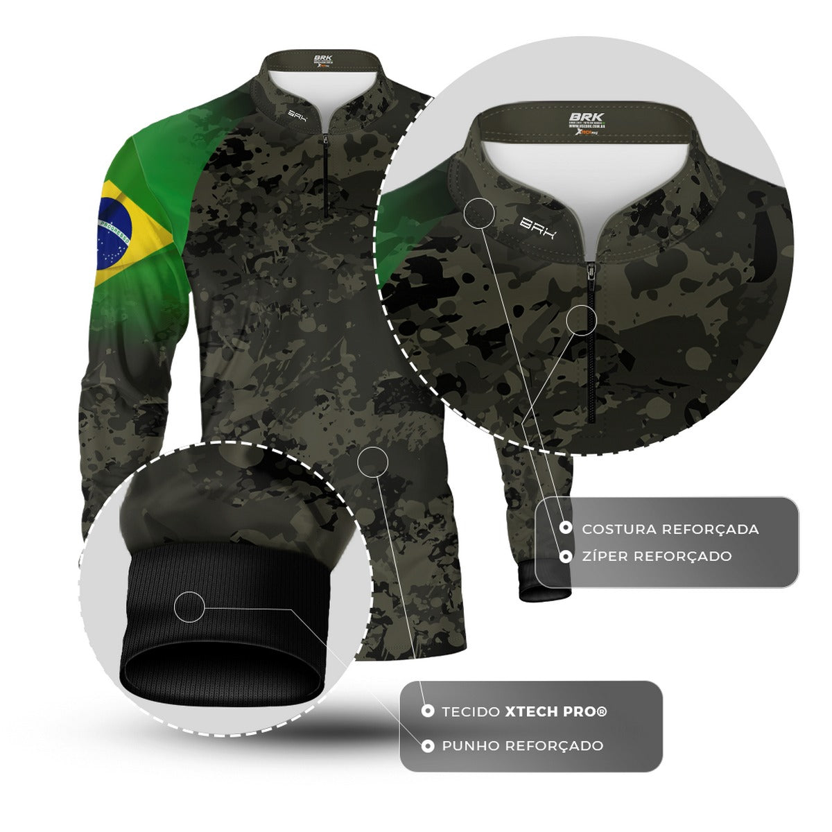 Camisa Agro Brk Eu Sou do Agro Camu Brasil com Proteção UV50 - Brk Agro