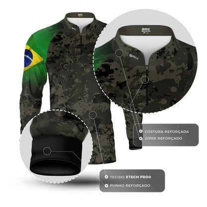 Camisa Agro Brk Eu Sou do Agro Camu Brasil com Proteção UV50 - Brk Agro