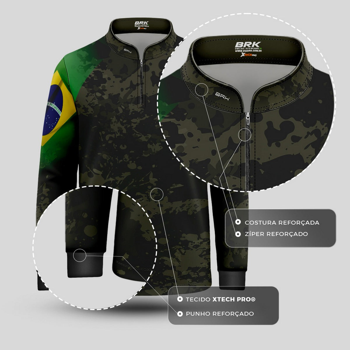 Camisa Agro Infantil Brk Eu Sou do Agro Camu Brasil com Proteção UV50 - Brk Agro