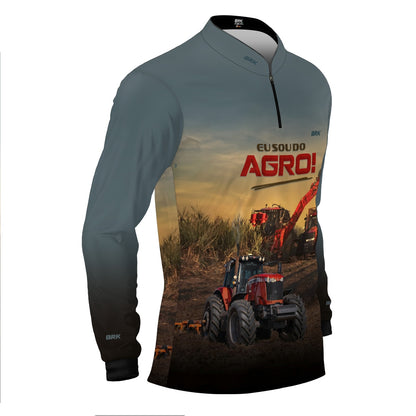 Camisa Agro Brk Eu Sou do Agro Trator Agrícola com Proteção UV50 - Brk Agro