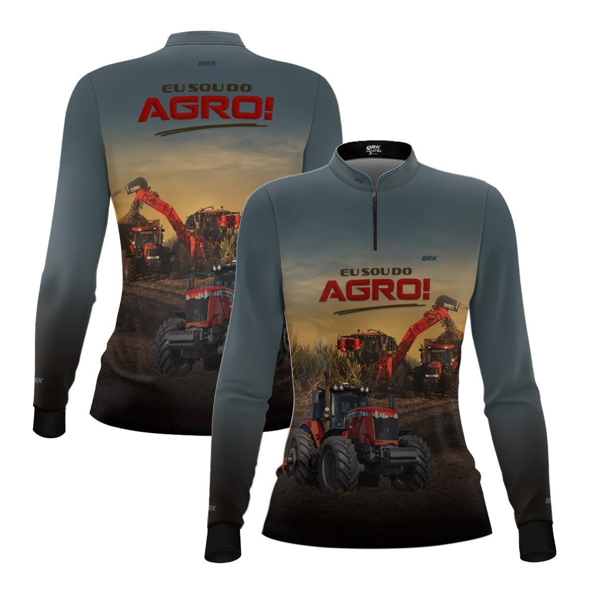 Camisa Agro Feminina Brk Eu Sou do Agro Trator Agrícola com Proteção UV50 - Brk Agro