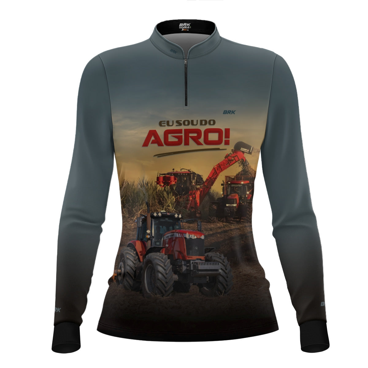 Camisa Agro Feminina Brk Eu Sou do Agro Trator Agrícola com Proteção UV50 - Brk Agro