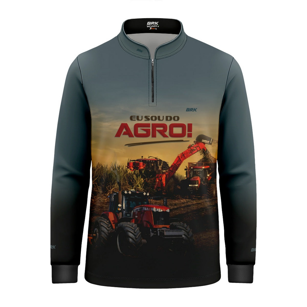 Camisa Agro Infantil Brk Eu Sou do Agro Trator Agrícola com Proteção UV50 - Brk Agro