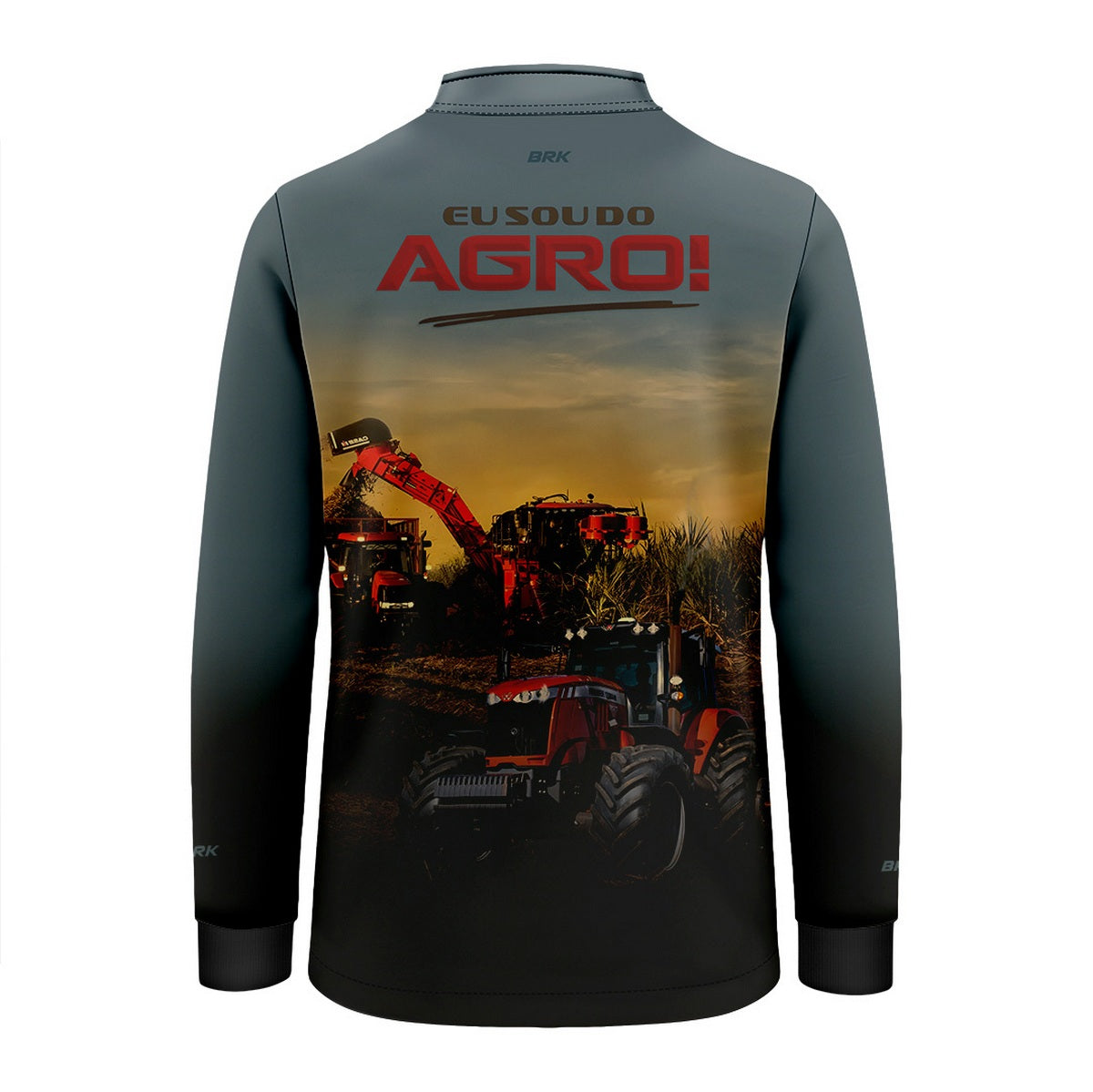 Camisa Agro Infantil Brk Eu Sou do Agro Trator Agrícola com Proteção UV50 - Brk Agro