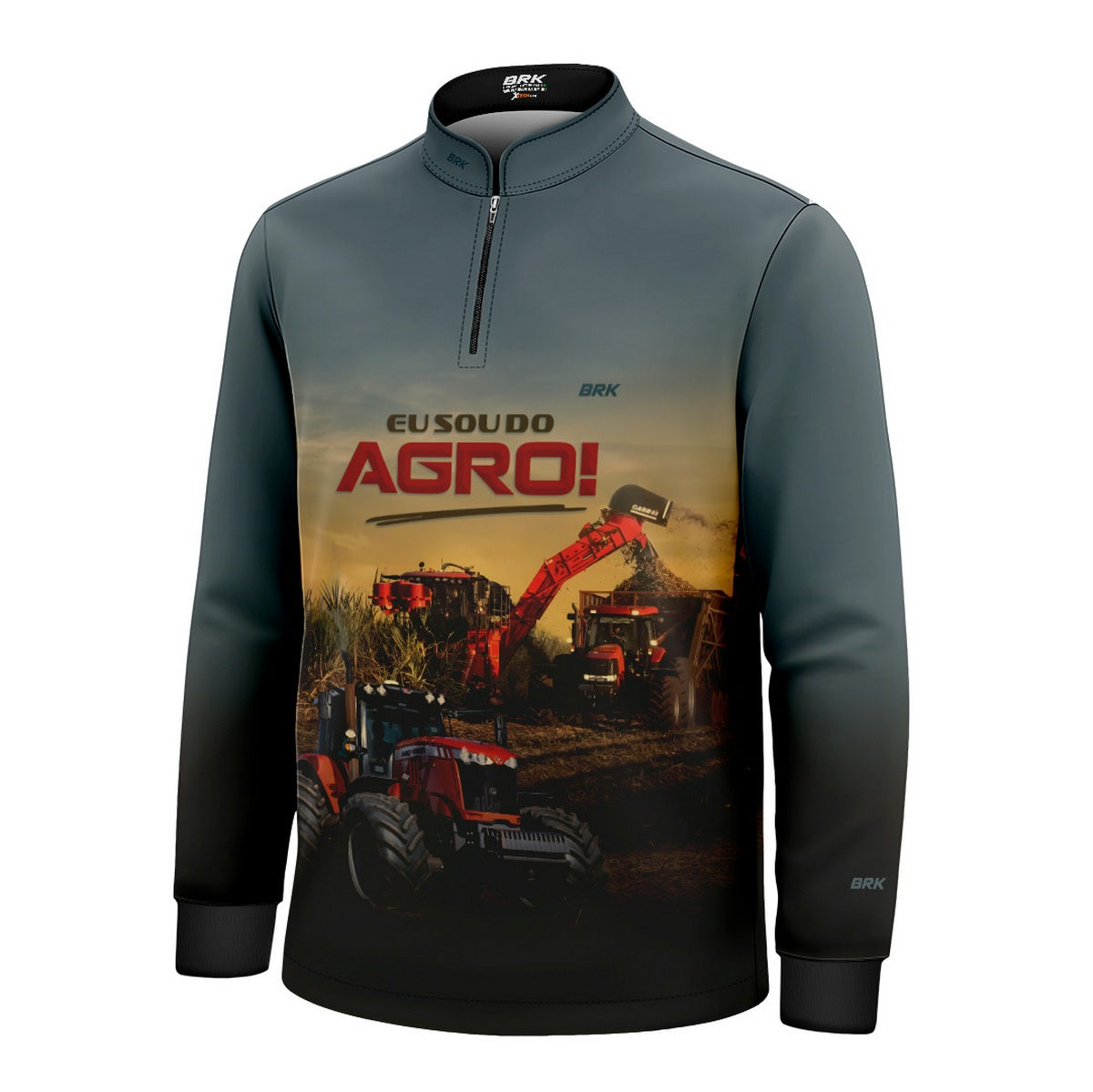 Camisa Agro Infantil Brk Eu Sou do Agro Trator Agrícola com Proteção UV50 - Brk Agro