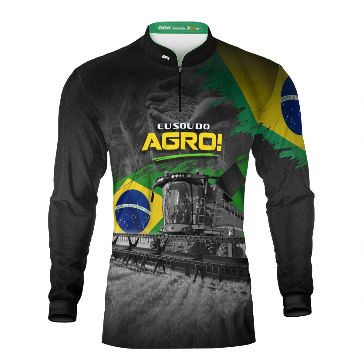 Camisa Agro Brk Eu Sou do Agro Colheitadeira Axial com Proteção UV50 - Brk Agro