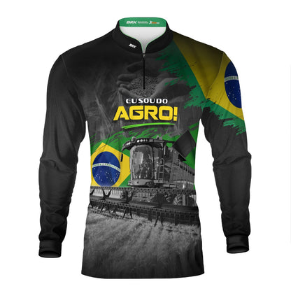 Camisa Agro Brk Eu Sou do Agro Colheitadeira Axial com Proteção UV50 - Brk Agro