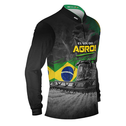 Camisa Agro Brk Eu Sou do Agro Colheitadeira Axial com Proteção UV50 - Brk Agro