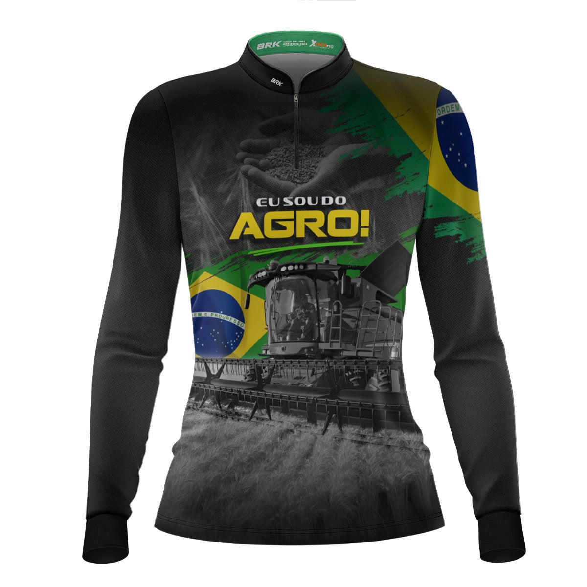 Camisa Agro Feminina Brk Eu Sou do Agro Colheitadeira Axial com Proteção UV50 - Brk Agro