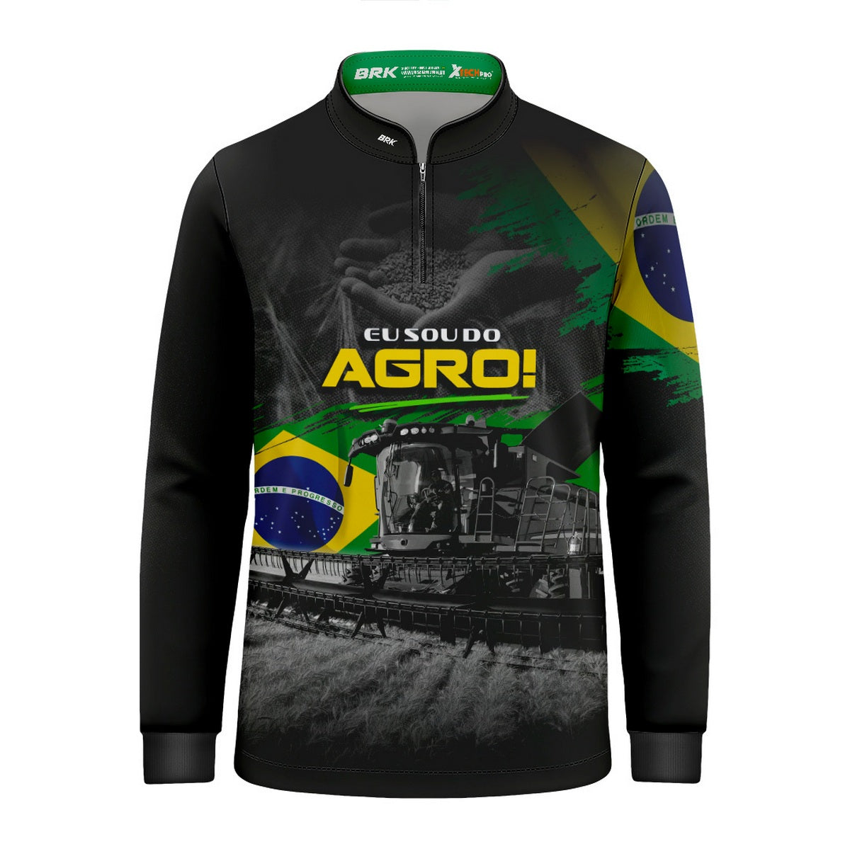 Camisa Agro Infantil Brk Eu Sou do Agro Colheitadeira Axial com Proteção UV50 - Brk Agro