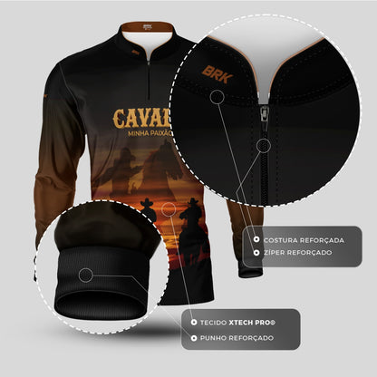 Camisa Agro Brk Eu Sou do Agro Cavalos Minha Paixão com Proteção UV50 - Brk Agro